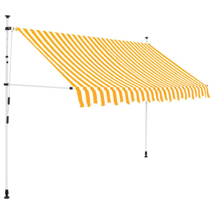 Manual Retractable Awning 300 cm Orange and White Stripes