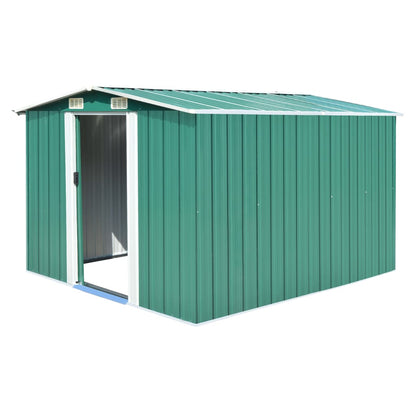 Garden Shed 257x298x178 cm Metal Green