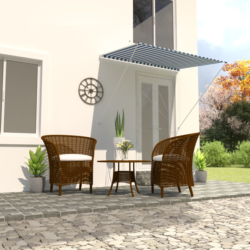 Retractable Awning 200x150 cm Blue and White