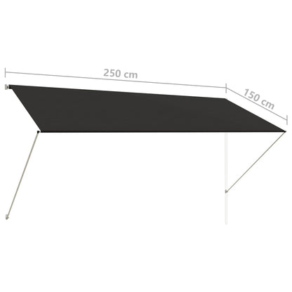 Retractable Awning 250x150 cm Anthracite