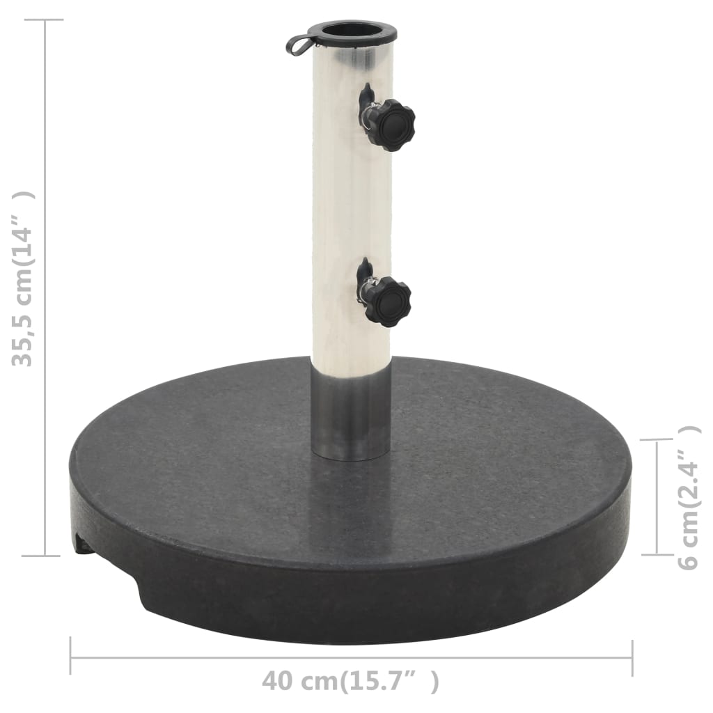 Parasol Base Granite 20 kg Round Black