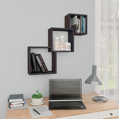 Cube Wall Shelf Grey 68x15x68 cm Engineered Wood