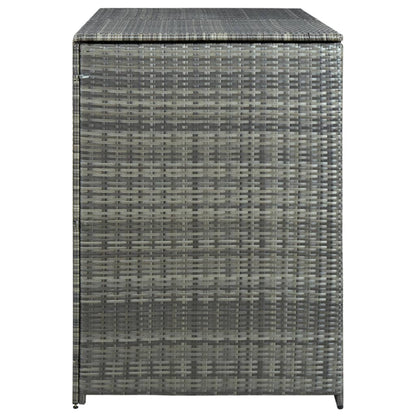 Double Wheelie Bin Shed Poly Rattan Anthracite 148x77x111 cm