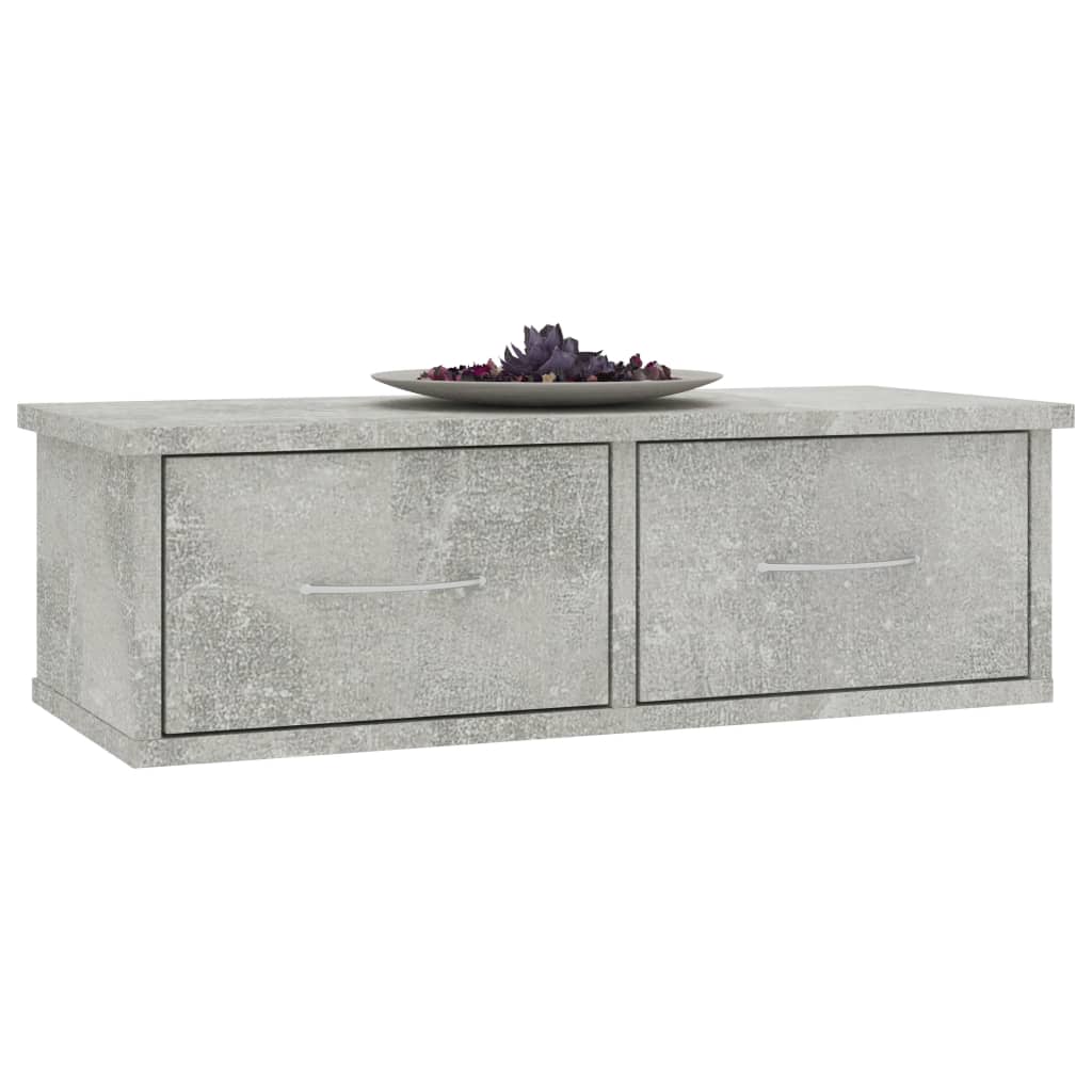 Wall-mounted Drawer Shelf Concrete Grey 60x26x18.5 cm Engineered Wood