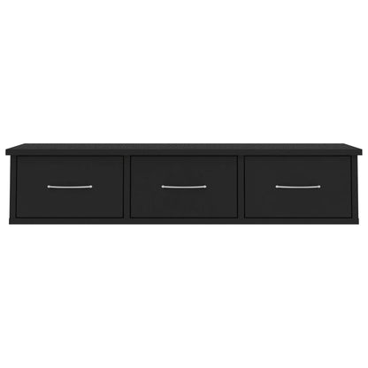 Wall-mounted Drawer Shelf Black 88x26x18.5 cm Engineered Wood