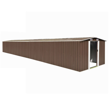 Garden Shed Brown 257x990x181 cm Galvanised steel