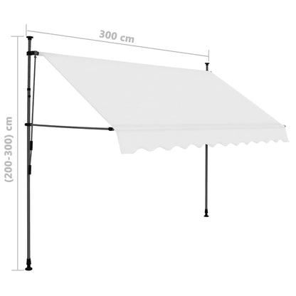 Manual Retractable Awning with LED 300 cm Cream