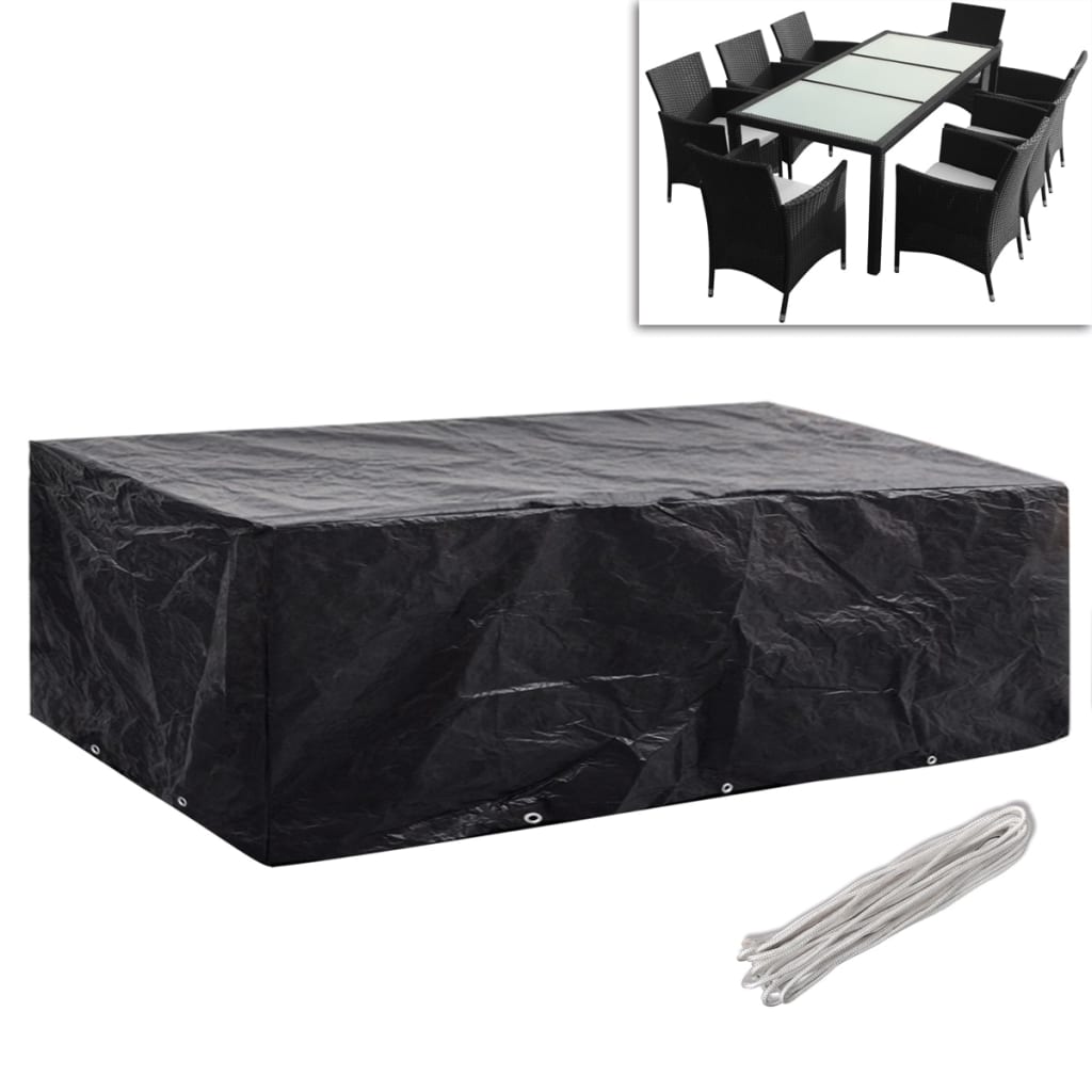 Garden Furniture Covers 2pcs 8 Person Poly Rattan 300x140 cm