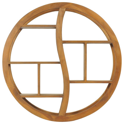 Yin Yang Wall Shelf 80x17.5x80 cm Solid Teak Wood