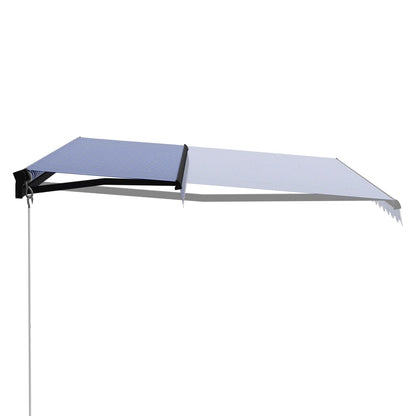 Manual Retractable Awning 400x300 cm Blue and White