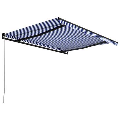 Manual Retractable Awning 400x300 cm Blue and White