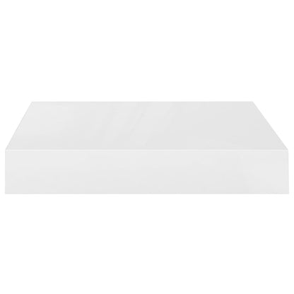 Floating Wall Shelf High Gloss White 23x23.5x3.8 cm MDF