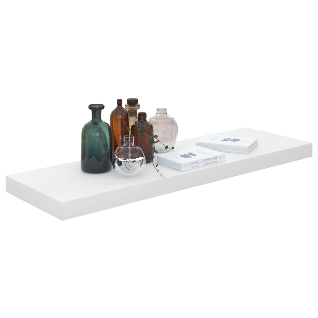 Floating Wall Shelf High Gloss White 80x23.5x3.8 cm MDF