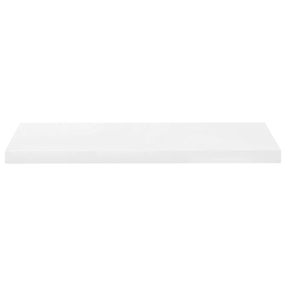 Floating Wall Shelves 2 pcs High Gloss White 80x23.5x3.8 cm MDF