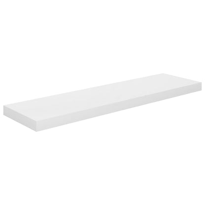 Floating Wall Shelves 2 pcs High Gloss White 90x23.5x3.8 cm MDF