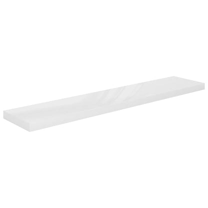 Floating Wall Shelves 2 pcs High Gloss White 120x23.5x3.8 cm MDF