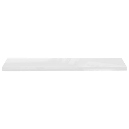 Floating Wall Shelves 2 pcs High Gloss White 120x23.5x3.8 cm MDF