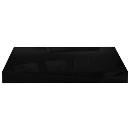 Floating Wall Shelf High Gloss Black 40x23x3.8 cm MDF