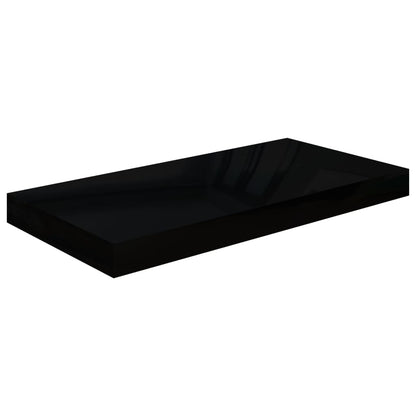 Floating Wall Shelves 4 pcs High Gloss Black 50x23x3.8 cm MDF