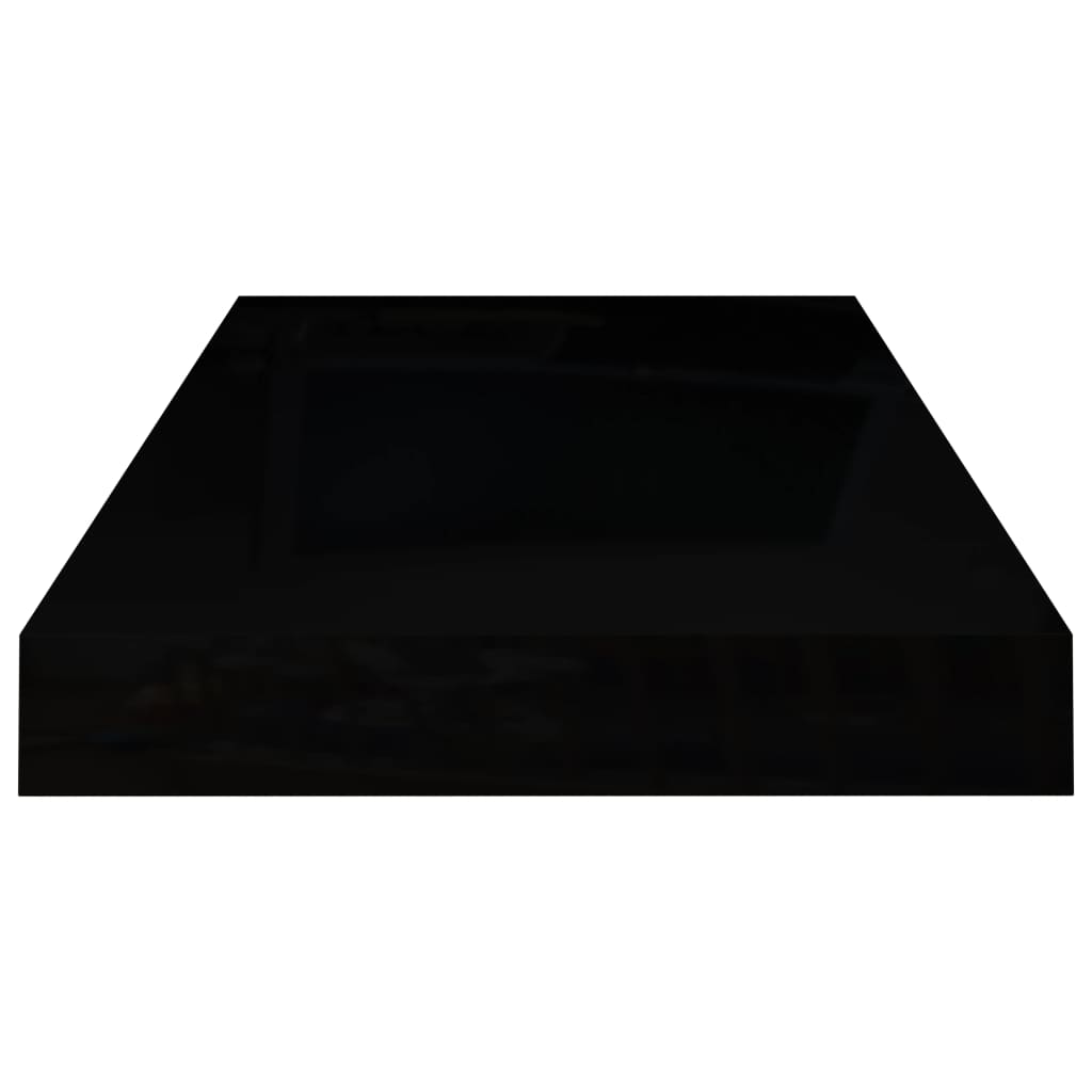 Floating Wall Shelves 4 pcs High Gloss Black 50x23x3.8 cm MDF