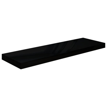 Floating Wall Shelves 4 pcs High Gloss Black 80x23.5x3.8 cm MDF