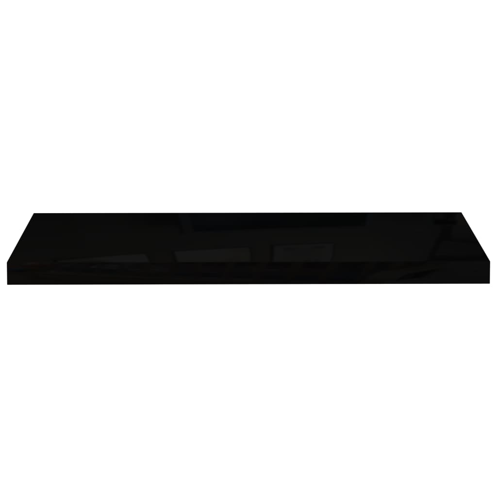 Floating Wall Shelves 4 pcs High Gloss Black 80x23.5x3.8 cm MDF