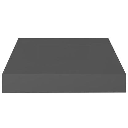 Floating Wall Shelf High Gloss Grey 23x23.5x3.8 cm MDF