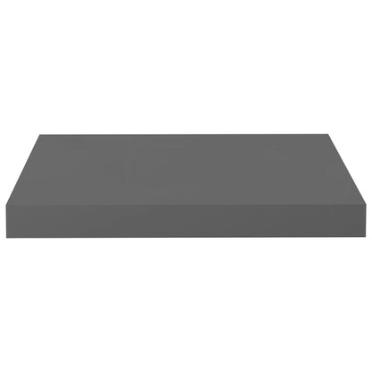 Floating Wall Shelves 2 pcs High Gloss Grey 40x23x3.8 cm MDF