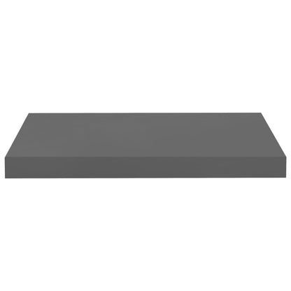 Floating Wall Shelves 2 pcs High Gloss Grey 50x23x3.8 cm MDF