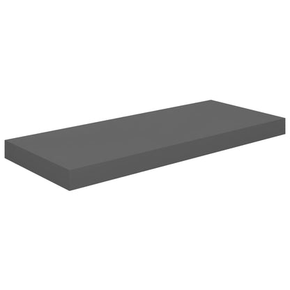 Floating Wall Shelf High Gloss Grey 60x23.5x3.8 cm MDF