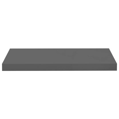 Floating Wall Shelf High Gloss Grey 60x23.5x3.8 cm MDF