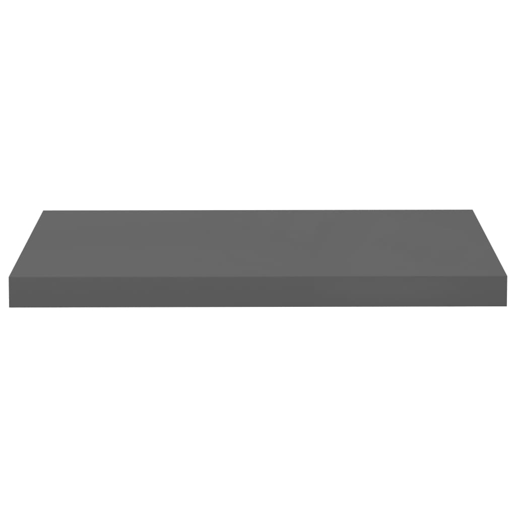 Floating Wall Shelves 4 pcs High Gloss Grey 60x23.5x3.8 cm MDF