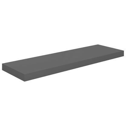 Floating Wall Shelves 4 pcs High Gloss Grey 80x23.5x3.8 cm MDF