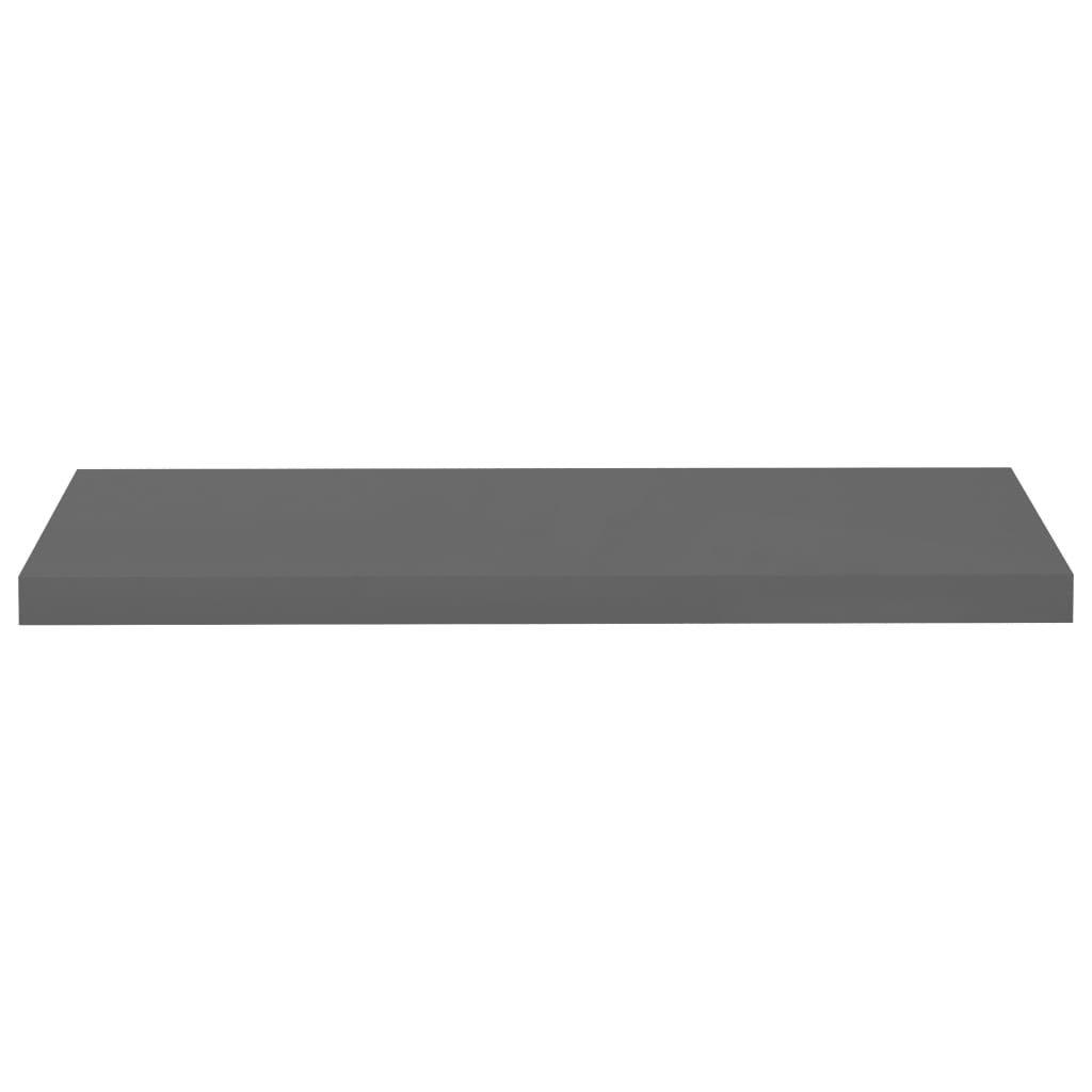 Floating Wall Shelves 4 pcs High Gloss Grey 80x23.5x3.8 cm MDF