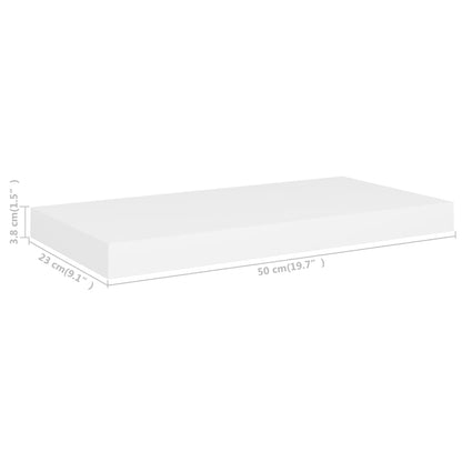 Floating Wall Shelves 4 pcs White 50x23x3.8 cm MDF