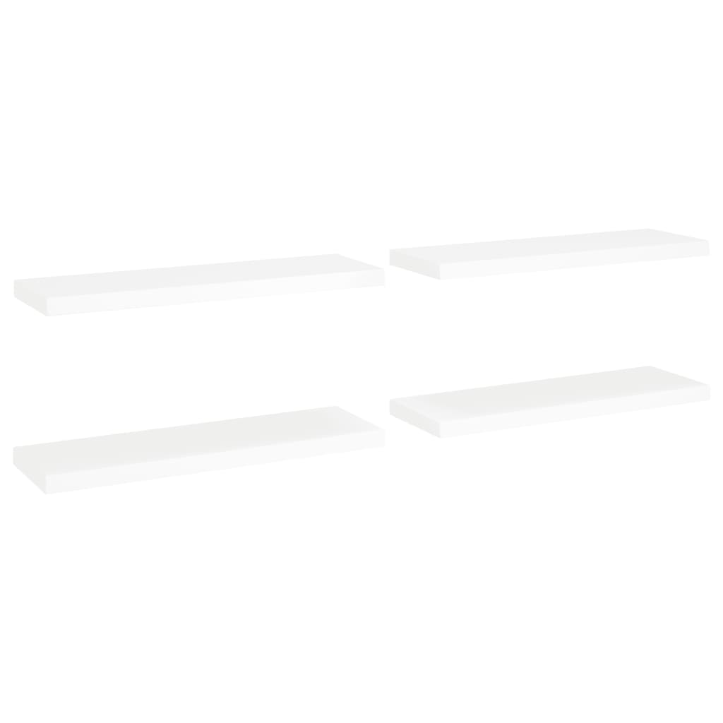 Floating Wall Shelves 4 pcs White 80x23.5x3.8 cm MDF