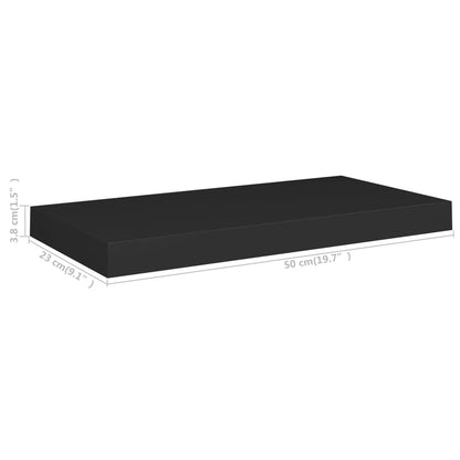 Floating Wall Shelves 4 pcs Black 50x23x3.8 cm MDF