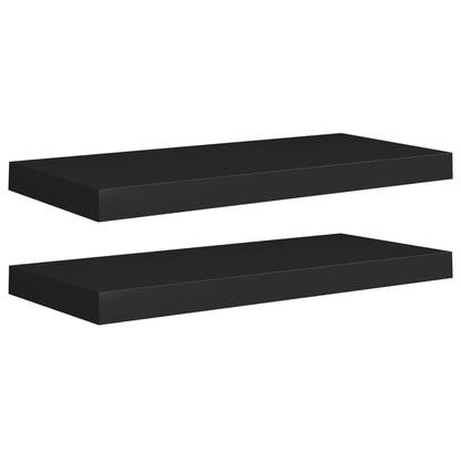 Floating Wall Shelves 2 pcs Black 60x23.5x3.8 cm MDF