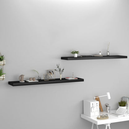 Floating Wall Shelves 2 pcs Black 120x23.5x3.8 cm MDF