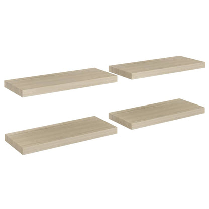 Floating Wall Shelves 4 pcs Oak 60x23.5x3.8 cm MDF