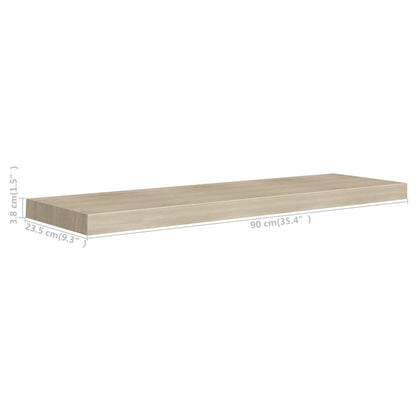 Floating Wall Shelves 4 pcs Oak 90x23.5x3.8 cm MDF