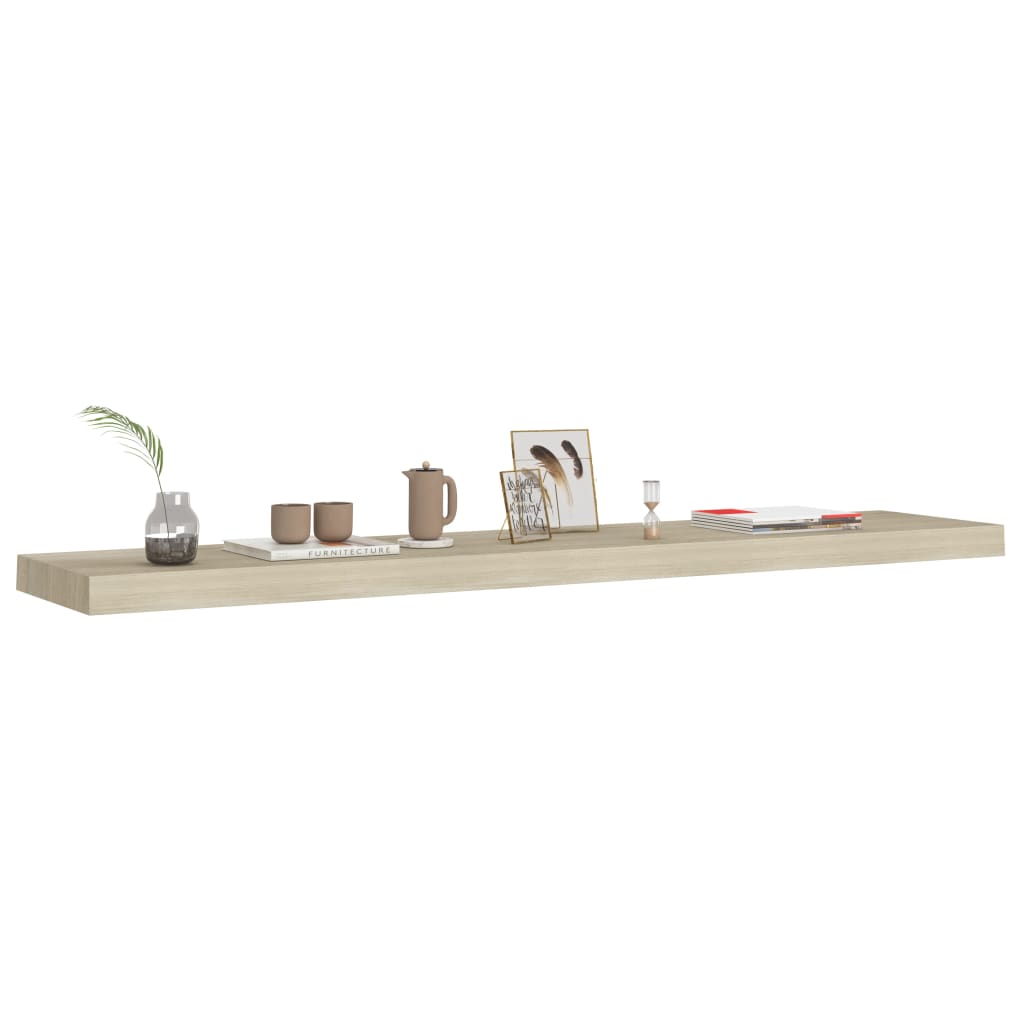 Floating Wall Shelf Oak 120x23.5x3.8 cm MDF