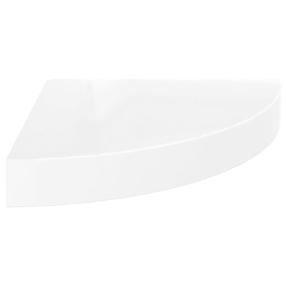 Floating Corner Shelves 4 pcs High Gloss White 25x25x3.8 cm MDF