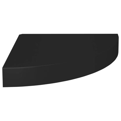 Floating Corner Shelves 2 pcs Black 25x25x3.8 cm MDF