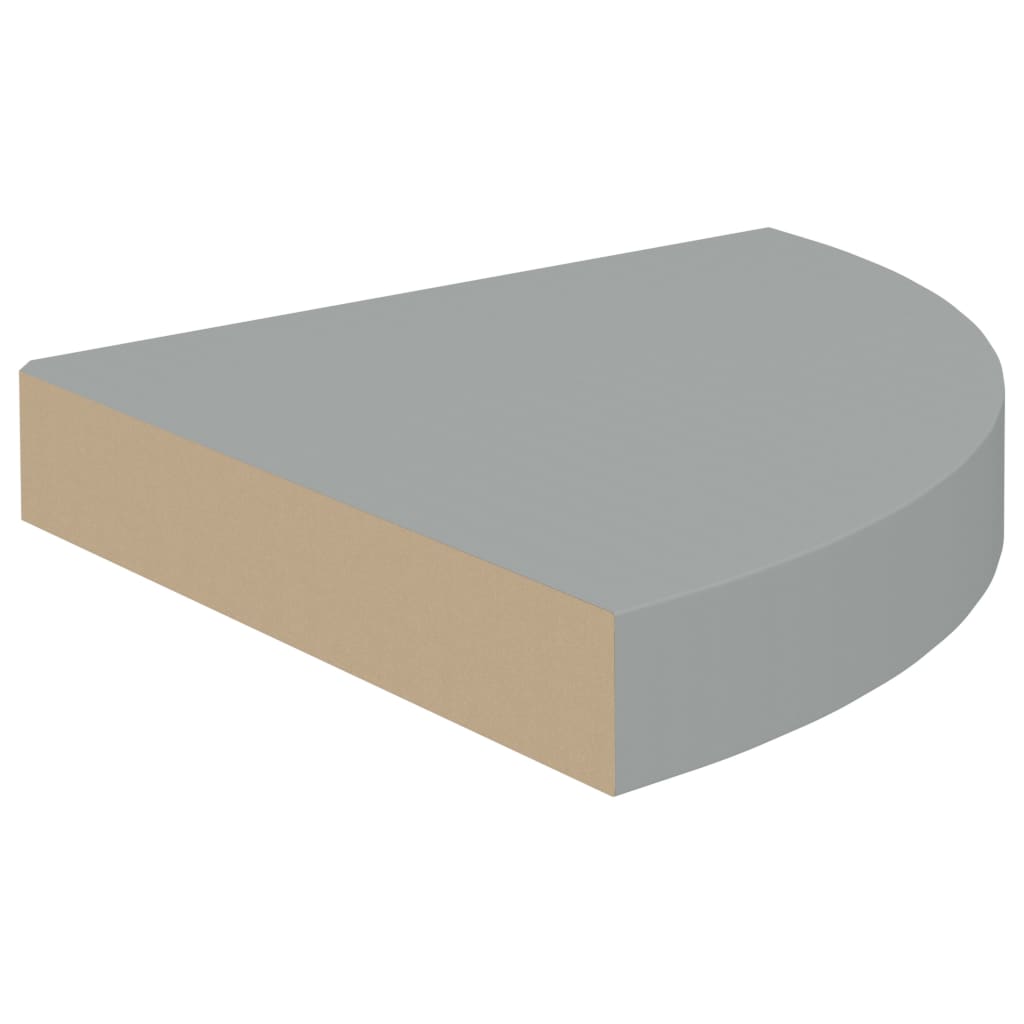 Floating Corner Shelf Grey 25x25x3.8 cm MDF