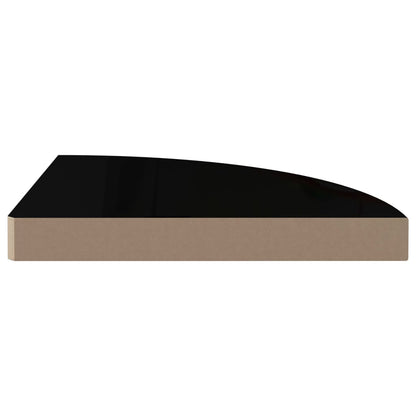 Floating Corner Shelves 4 pcs High Gloss Black 35x35x3.8 cm MDF