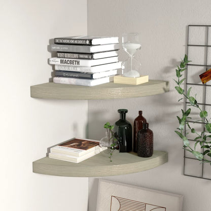 Floating Corner Shelves 2 pcs Oak 35x35x3.8 cm MDF