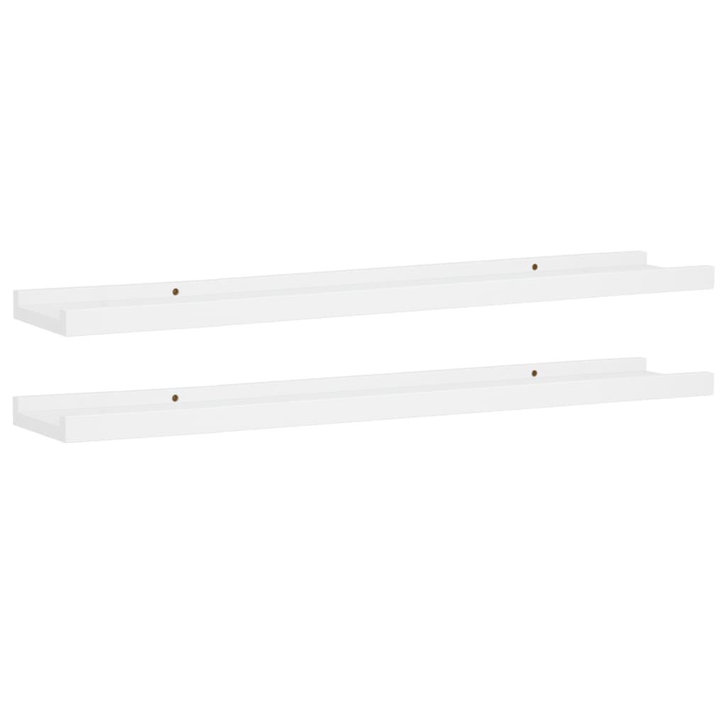 Picture Frame Ledge Shelves 2 pcs White 80x9x3 cm MDF