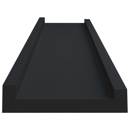 Picture Frame Ledge Shelves 2 pcs Black 40x9x3 cm MDF