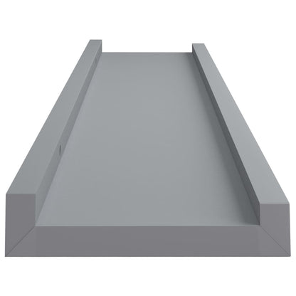 Picture Frame Ledge Shelves 2 pcs Grey 60x9x3 cm MDF